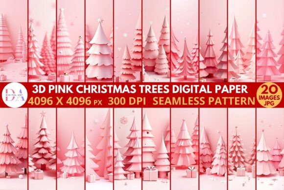 3D Pink Christmas Trees Digital Paper: A Creative Guide