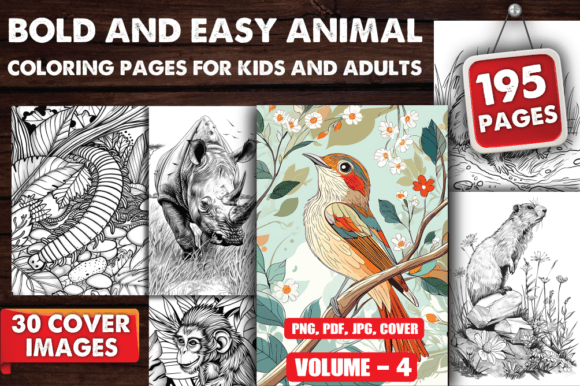 Bold and Easy Animal Coloring Pages V-04 Guide