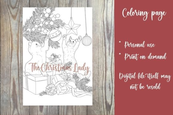 Christmas Cat Coloring Page: A Modern Creative Resource for Mindfulness and Content