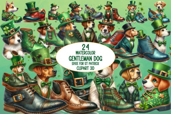Dog Shoes for St. Patrick's Day Clipart: Merging Pet Culture with Seasonal Design