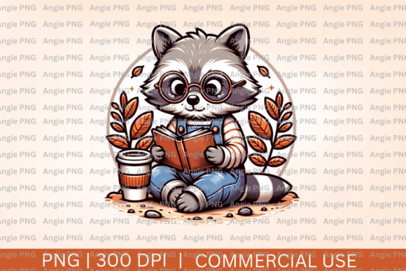 Embracing Autumn Aesthetics: The Role of Fall Raccoon Reading and Coffee PNG Clipart in Modern Design