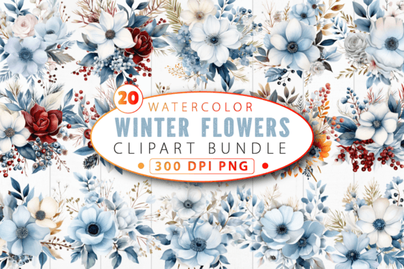 Evaluating the Winter Flowers Watercolor Clipart Bundle for Creative Projects