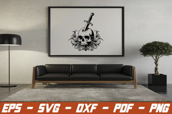 Floral Skull Dagger SVG: Halloween Design Ideas