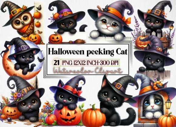Halloween Peeking Cat Clipart: A Design Guide