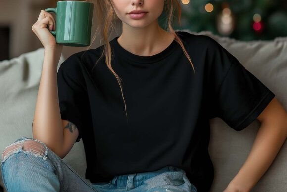 Integrating a Christmas Black Shirt Mockup Girl Asset Into Your Holiday Design Workflow