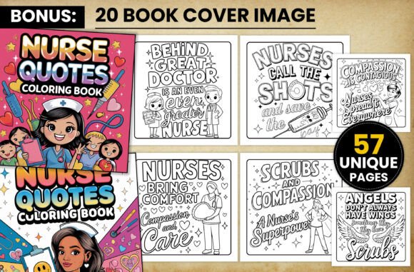 Nurse Quotes Coloring Pages in Design