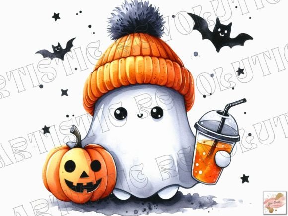 Spooky Cute Ghost PNG: Cute Halloween Design Assets